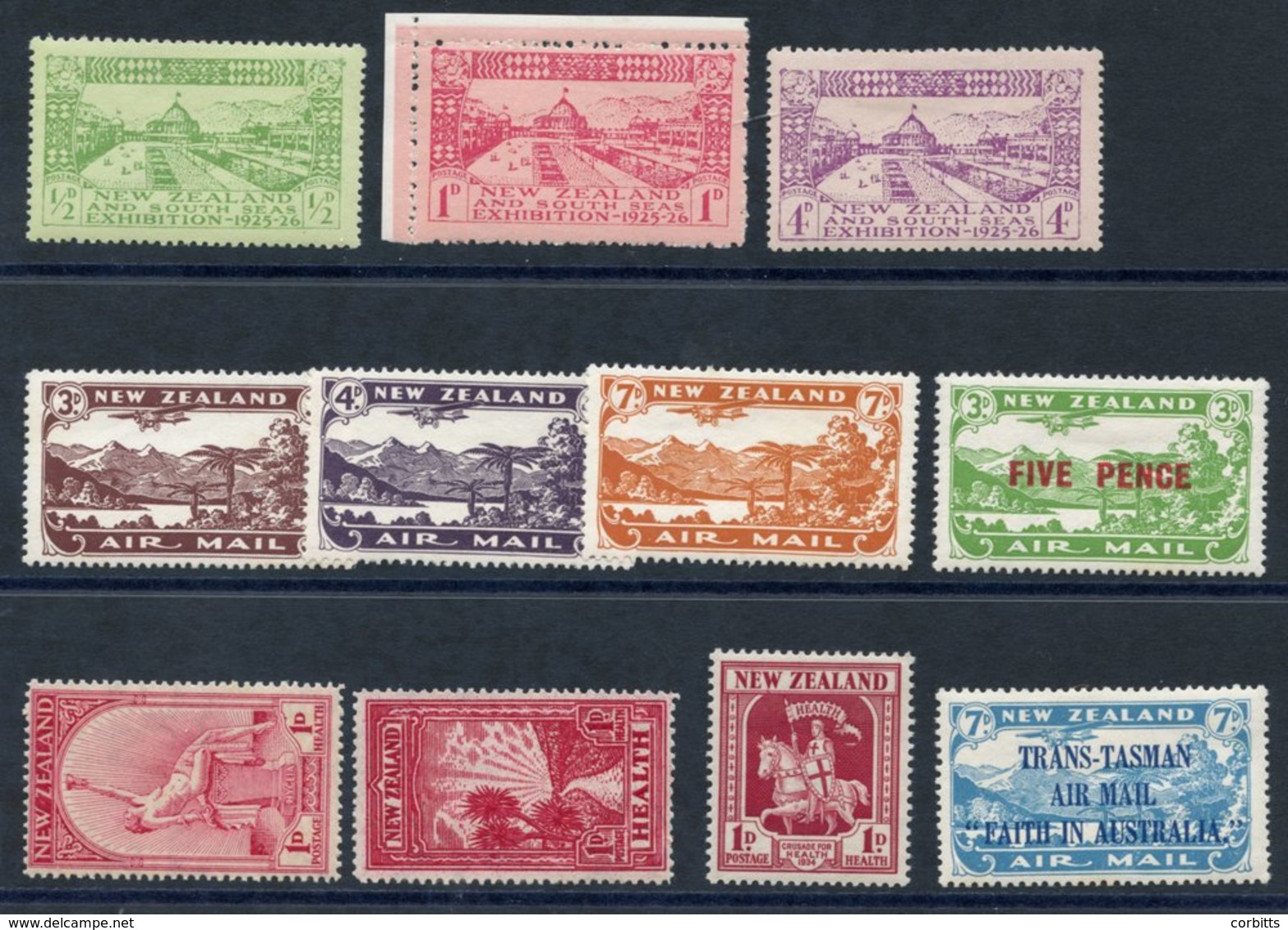 1925 Dunedin Exhibition Set M, SG.463/5, 1931 Air Set & 1931 Air Surcharge M, SG.548/551, 1932-33 Healths M, SG.552/3 &  - Other & Unclassified