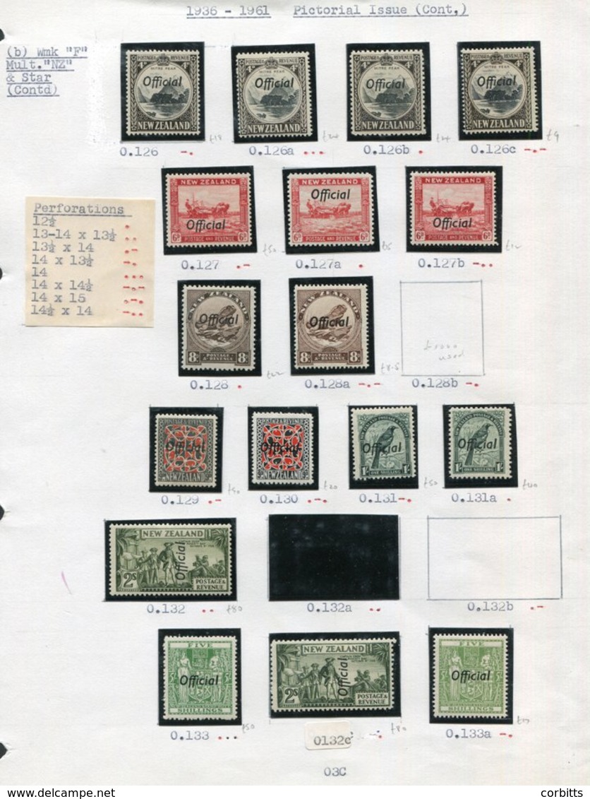 1927-61 Range Of Officials, Fine M (many UM) Incl. 1927 1d Admiral (3 Diff), 2s Admiral, 1936-61 Set (4), Mult NZ & Star - Autres & Non Classés