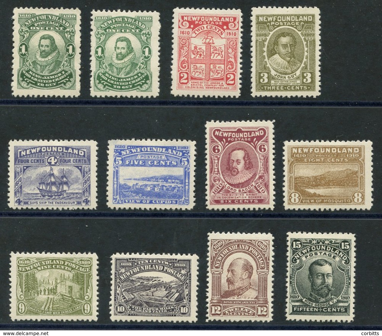 1910 Set Of Ten + 'JAMRS' Variety, All Fresh M, SG.95/105 +95b. (12) Cat. £560 - Altri & Non Classificati