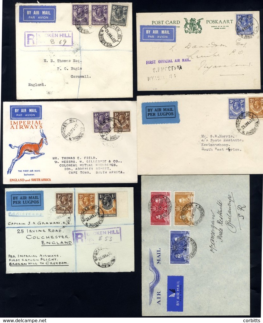 1932-37 Range Of First Flight Covers (6) From 1932 Imperial Airways First Regular Service Broken Hill - Cape Town Spring - Altri & Non Classificati