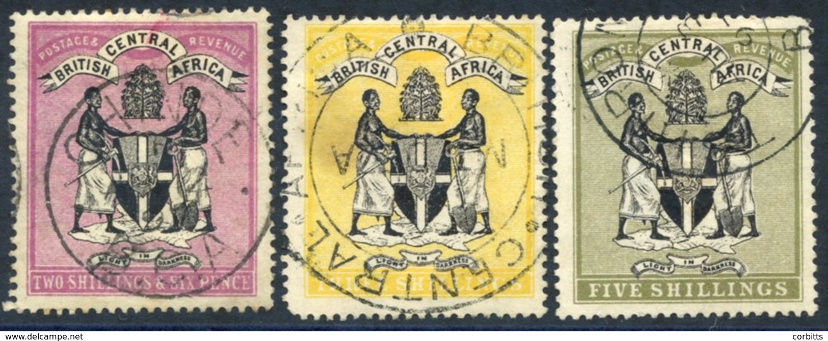 B.C.A 1897-1900 2/6d, 3s (rounded Corner) & 5s (short Perfs Top Right) VFU, SG.37/9. (3) Cat. £550 - Altri & Non Classificati