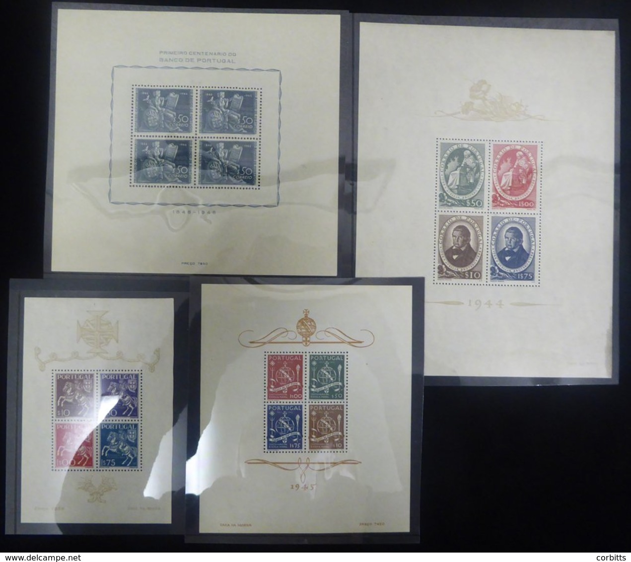 1944 National Philatelic Exhibition M/Sheet UM, SG.MS964a, 1944 Brotero M/Sheet UM (marginal Stain), SG.MS988a, 1945 Nav - Altri & Non Classificati