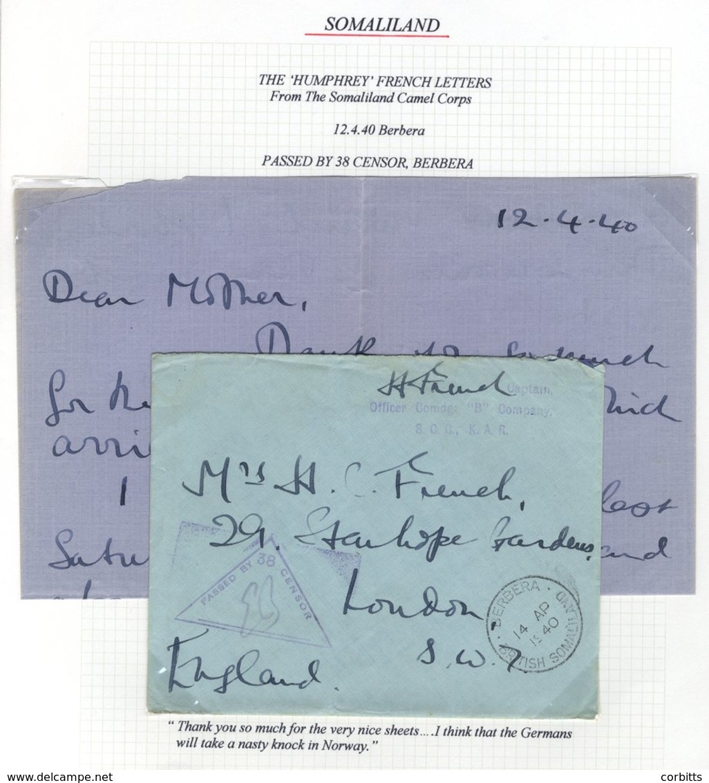 1940 Stampless Cover From The Humphrey French Correspondence To His Mother In London, With His Signature At The Top As T - Altri & Non Classificati