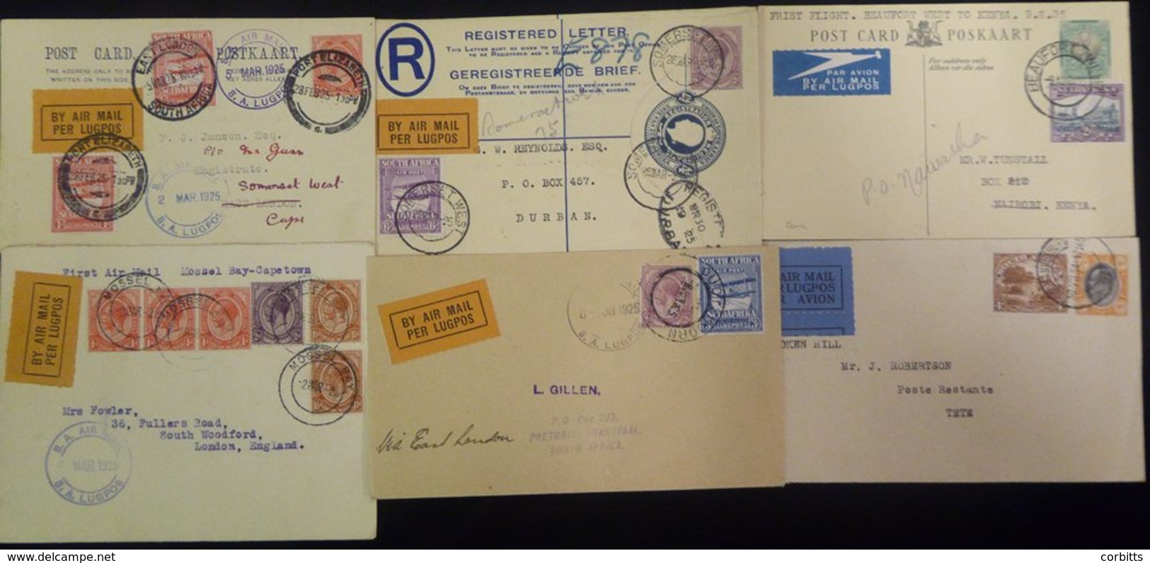 1925-35 Range Of First Flight Covers (6) Incl. 1925 SAAF Govt First Experimental Flight Port Elizabeth - East London The - Altri & Non Classificati