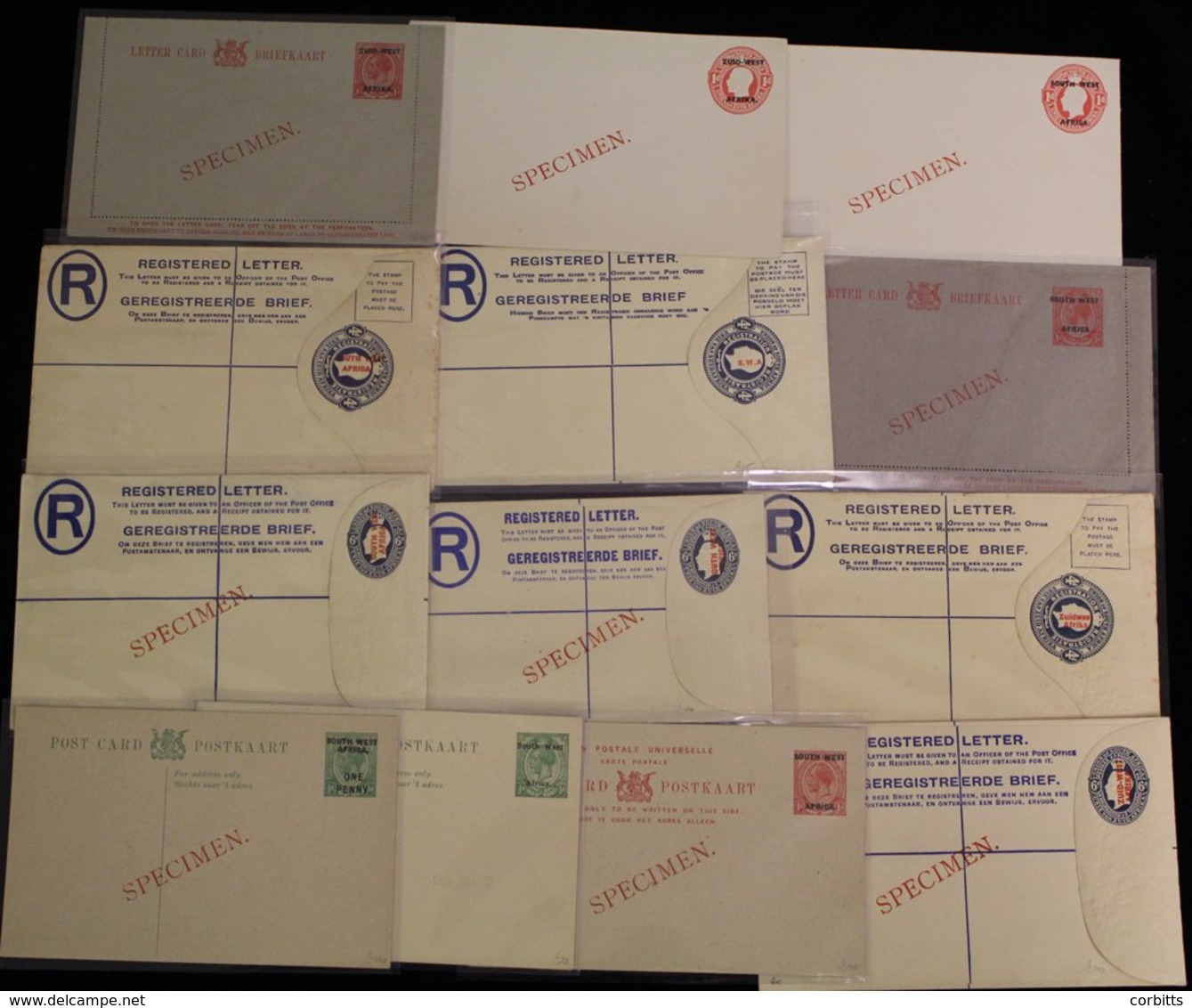 POSTAL STATIONERY KGV Fine Unused Range Of All Different Incl. SPECIMEN Ovpts (9), Reg Envelopes, Letter Cards & Postcar - Altri & Non Classificati