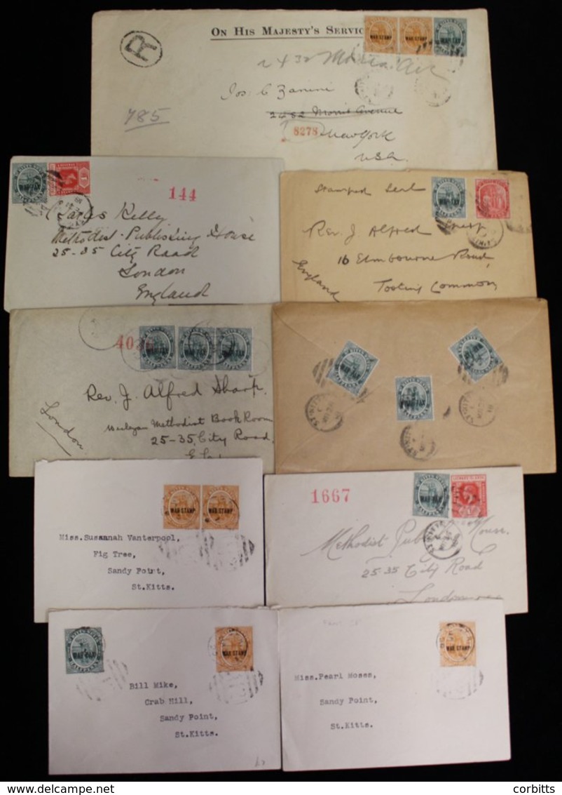 1916-20 Accumulation Of 28 Covers All Bearing WAR TAX Frankings Used Locally To UK, USA Or France With A Variety Of Sing - Altri & Non Classificati