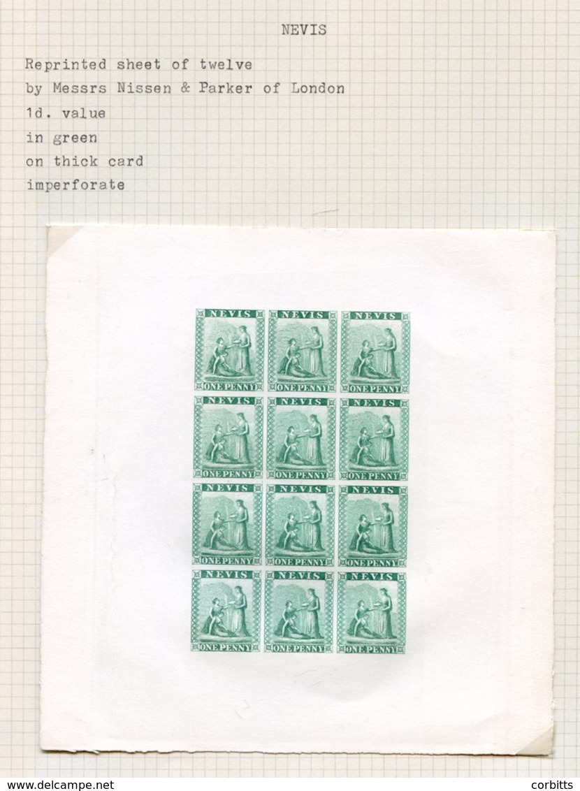 1862 (July) Recess, Imperf Colour Proof On Thick Card, 1d Green Complete Sheet, Fine. - Altri & Non Classificati