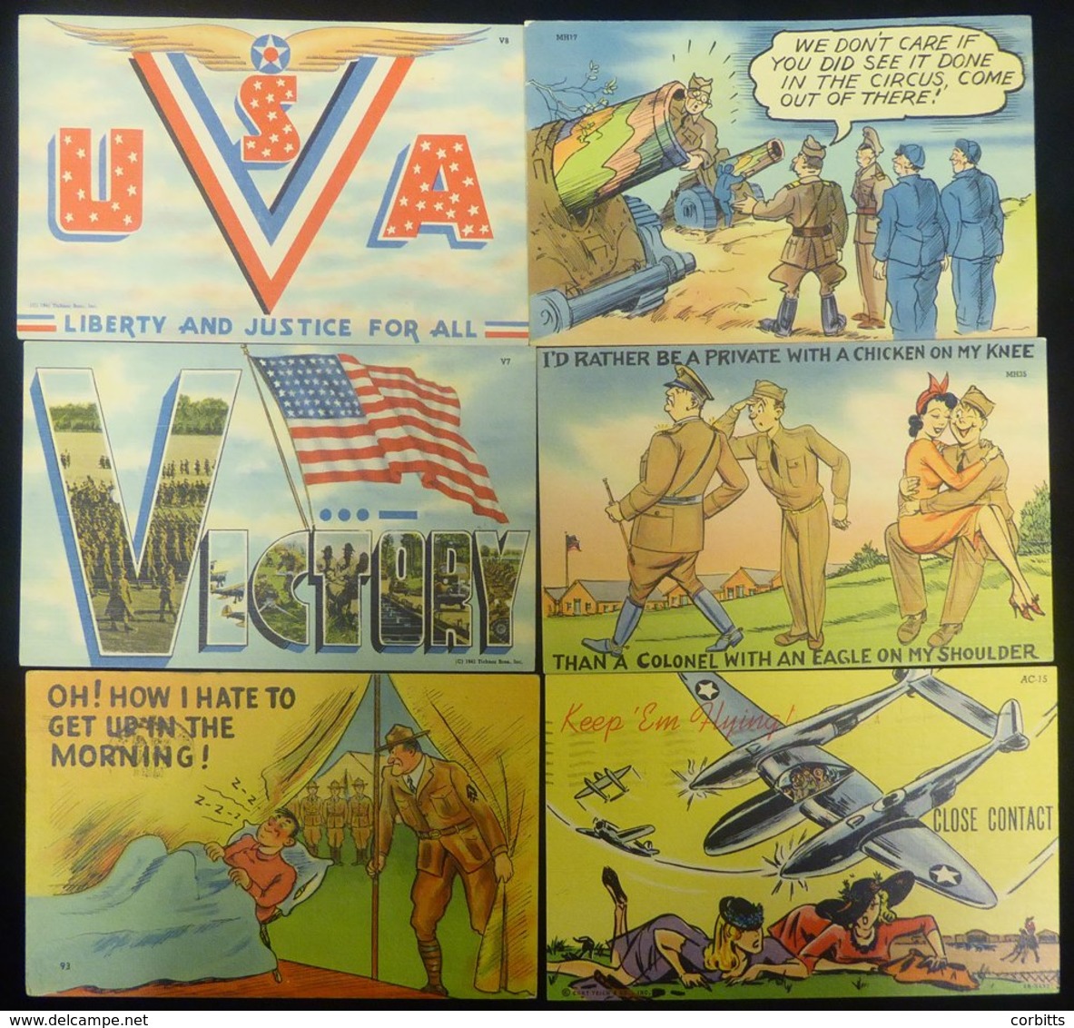 1940's WWII Comic Propaganda Cards Incl. Wartime Cartoon Images. (32) - Altri & Non Classificati