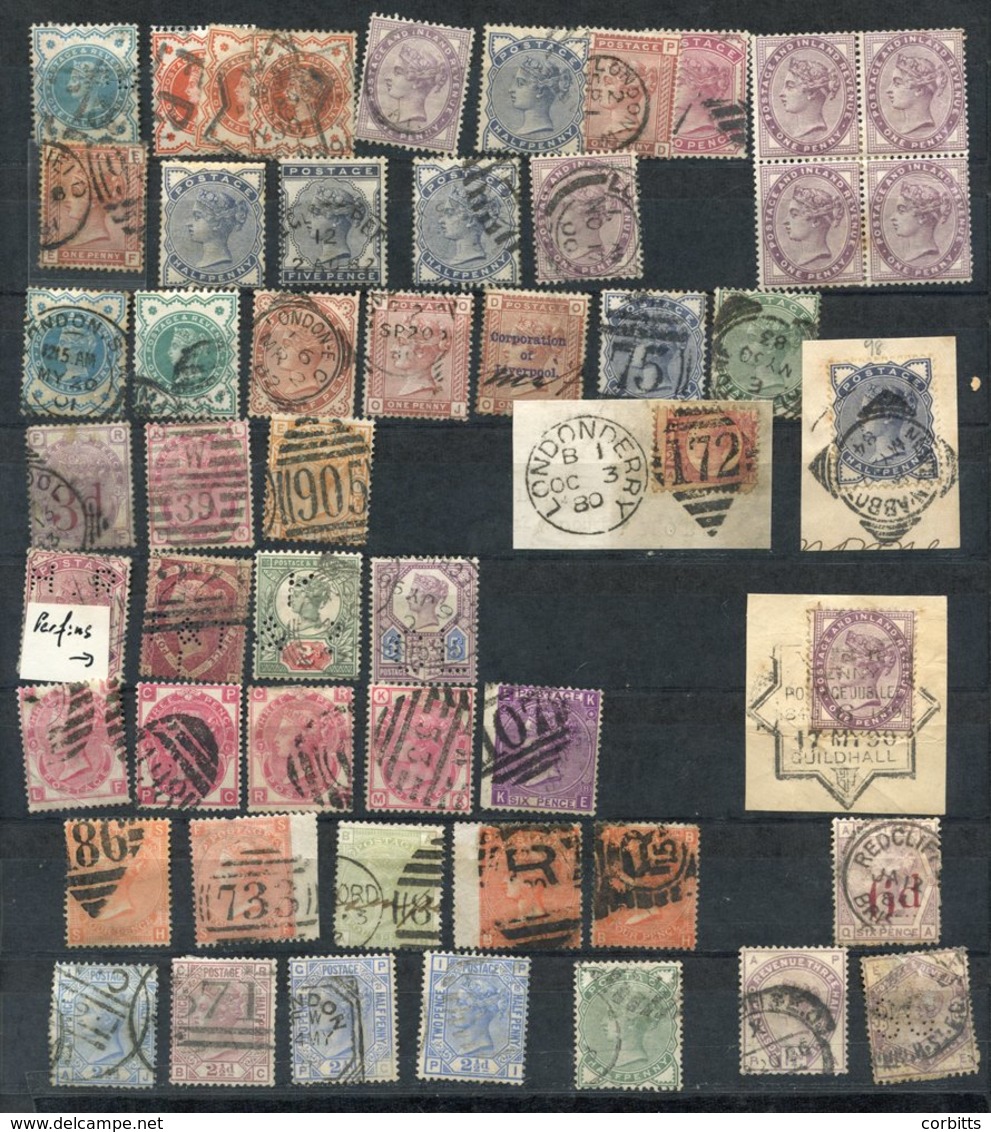 QV-KEVII ACCUMULATION Of Stamps On Hagner Leaves Collection For Their Numeral Cancellations Mainly 1d Red Plates Or 1d L - Other & Unclassified