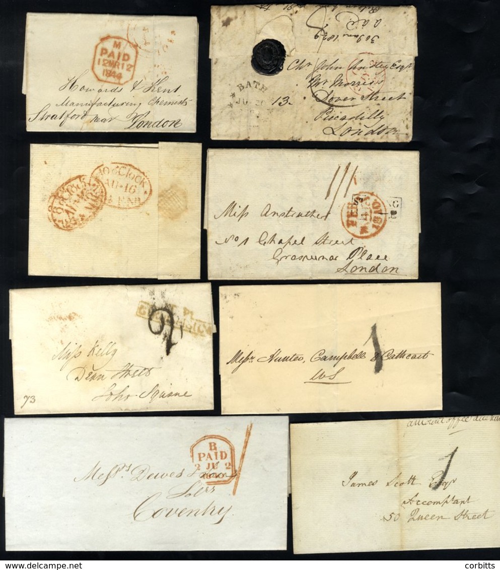 1782-1850 Pre-stamp Or Stampless Covers Incl. Paid Marks, Hand Struck 1, 2, 3, Mileage Marks Incl. 1817 East Grinstead,  - Other & Unclassified