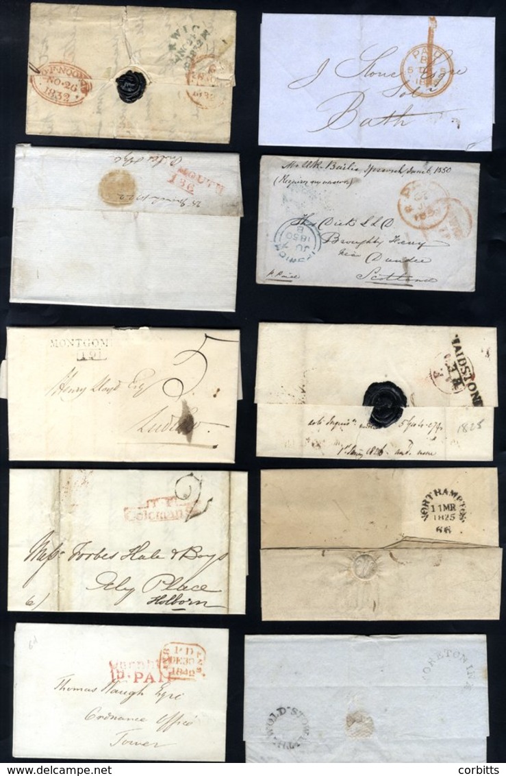 1790's-1850 Pre-stamp Or Stampless Covers Incl. Numerous London Tombstones Or Paid Marks, Hand Struck 1, 2 & 3, Mileage  - Other & Unclassified