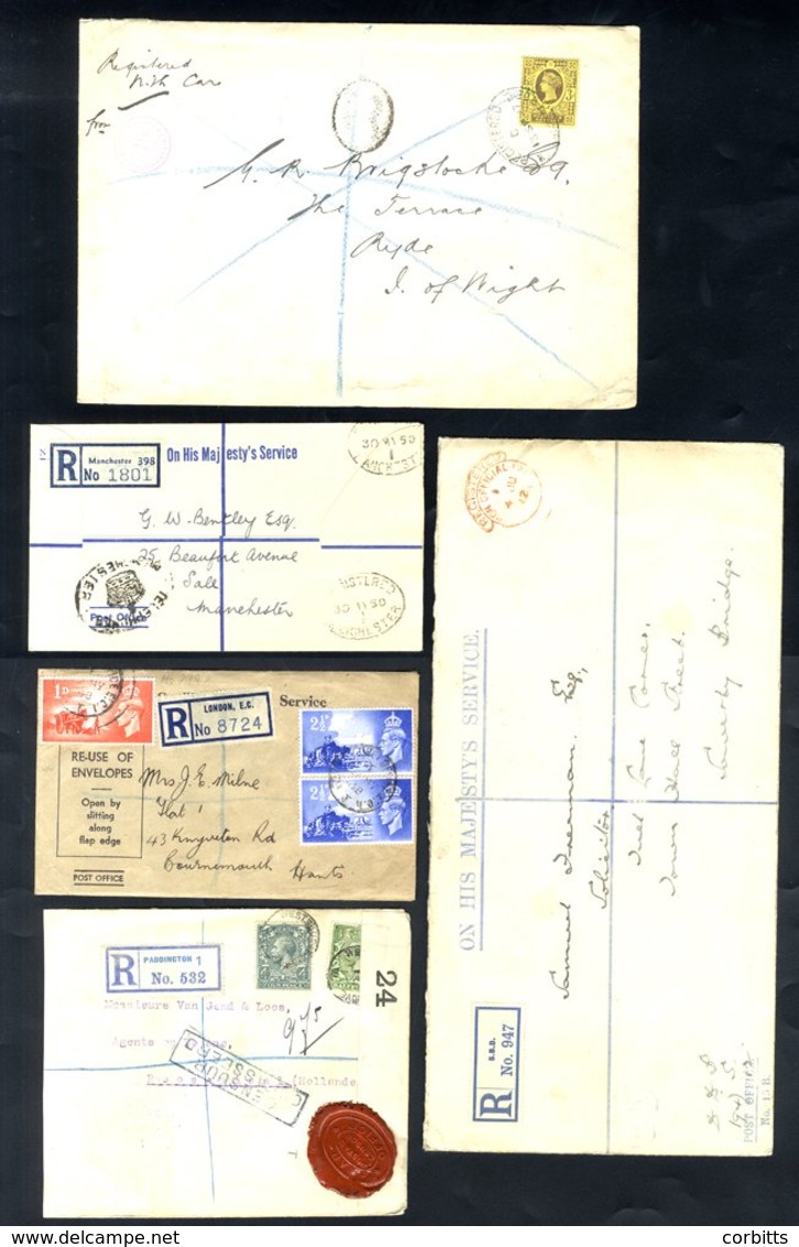 1879-1990's Registered Mail Collection In Three Multi Ring Albums Incl. Overseas Destinations Incl. Europe, USA, South A - Other & Unclassified