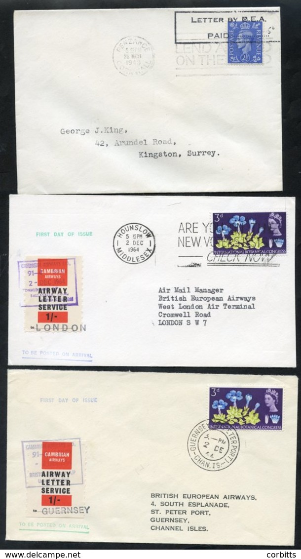 1948-75 First Flight Covers (16) Incl. 1948 Flight Scillies - Penzance 'Letter By S.E.A/PAIS 5d' Cachet Believed First D - Other & Unclassified