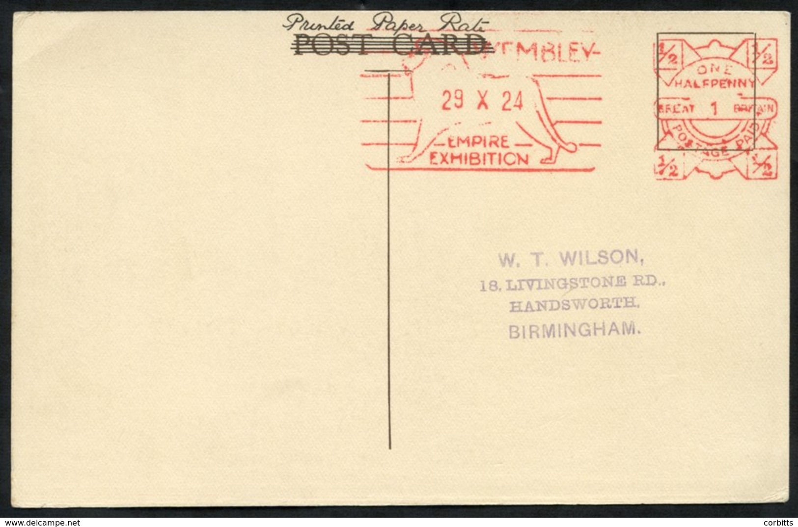 1924 Wembley Exhibition PPC Showing Interior Of Palace Of Engineering, Bears Fine Example Of The ½d 'New Zealand' Type M - Other & Unclassified