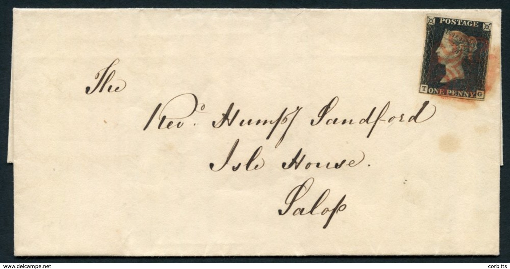 1840 Sept Printed Sales Entire For Mottrams Of Shrewsbury Sent To Isle House Salop, Franked Pl.6 TG, Four Margin Example - Other & Unclassified