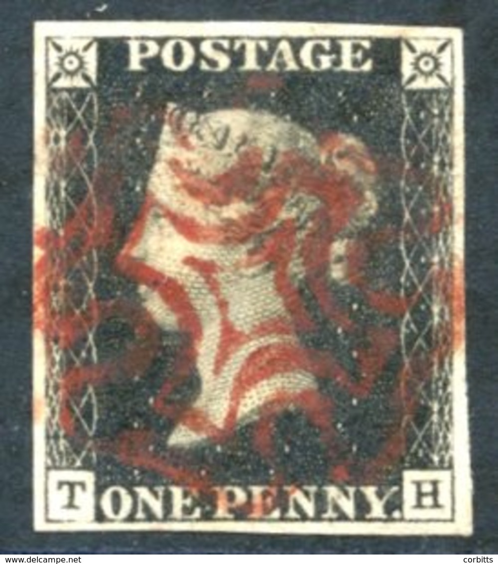 Plate 6 TH, Four Good Margins, Fine Red MC. (1) - Other & Unclassified