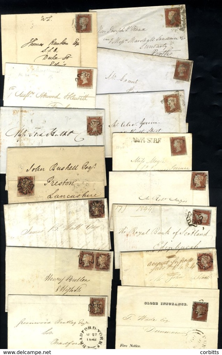 1841-53 1d Reds On Covers (102) Mixed Grades Incl. Several Four Margin Examples Incl. 33 With Maltese Crosses - About Se - Other & Unclassified