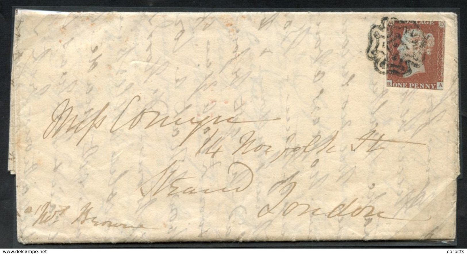 1844 Entire Letter Bearing 1841 1d Red, Tied By A Fine Strike Of The Distinctive Kilmarnock Maltese Cross With Dot In Ce - Other & Unclassified