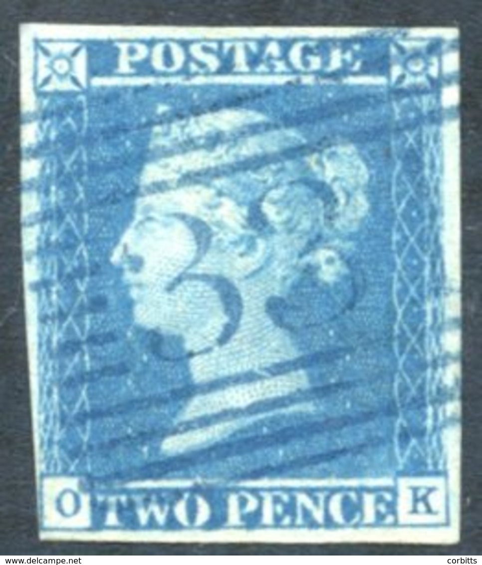 Plate 3 OK, Clear To Wide Margined Example Cancelled By The Turriff '331' Numeral In BLUE, Spec.ES11wb. - Other & Unclassified