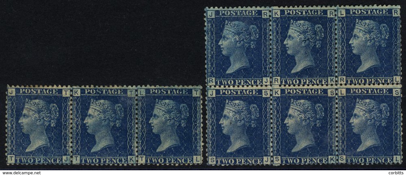 1858-76 2d Pl.13 Unused Block Of Six RJ/SL (some Creasing & Odd Perf Fault) Plus The Adjoining Lower Strip TJ/TL Also Un - Other & Unclassified