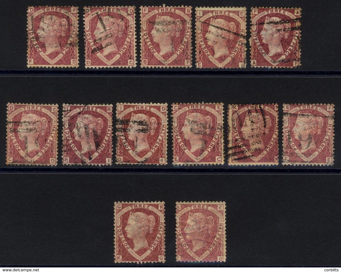 1870 1½d Rose-red Pl.1 (11), Good To FU Examples, Generally Lightly Cancelled Plus Unused Example, Also Pl.3 O.g. (gum C - Other & Unclassified