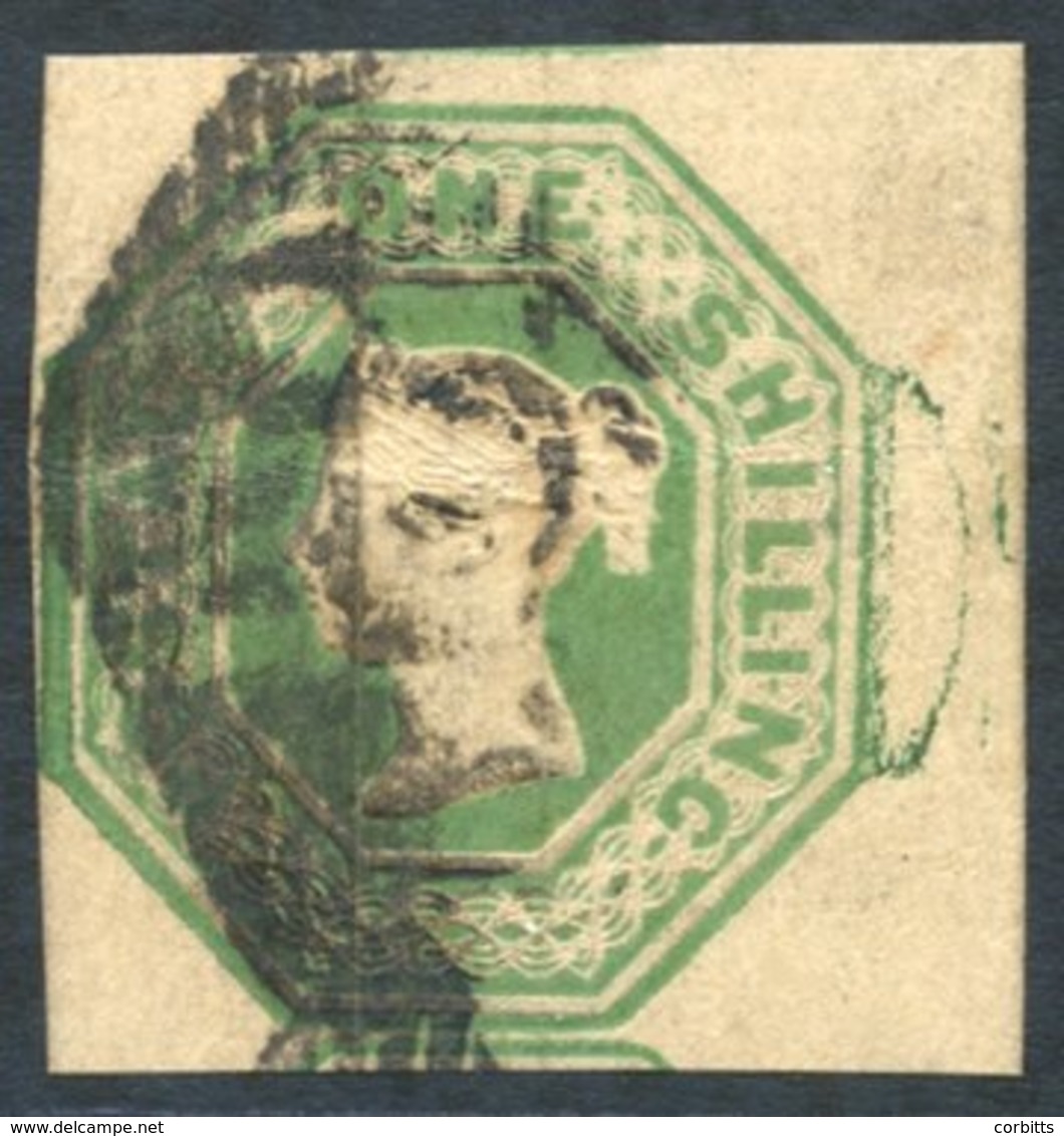 1847-54 1s Green, Clear To Huge Margins, Cancelled By Irish Numeral '62' For Belfast, SG.55. - Other & Unclassified