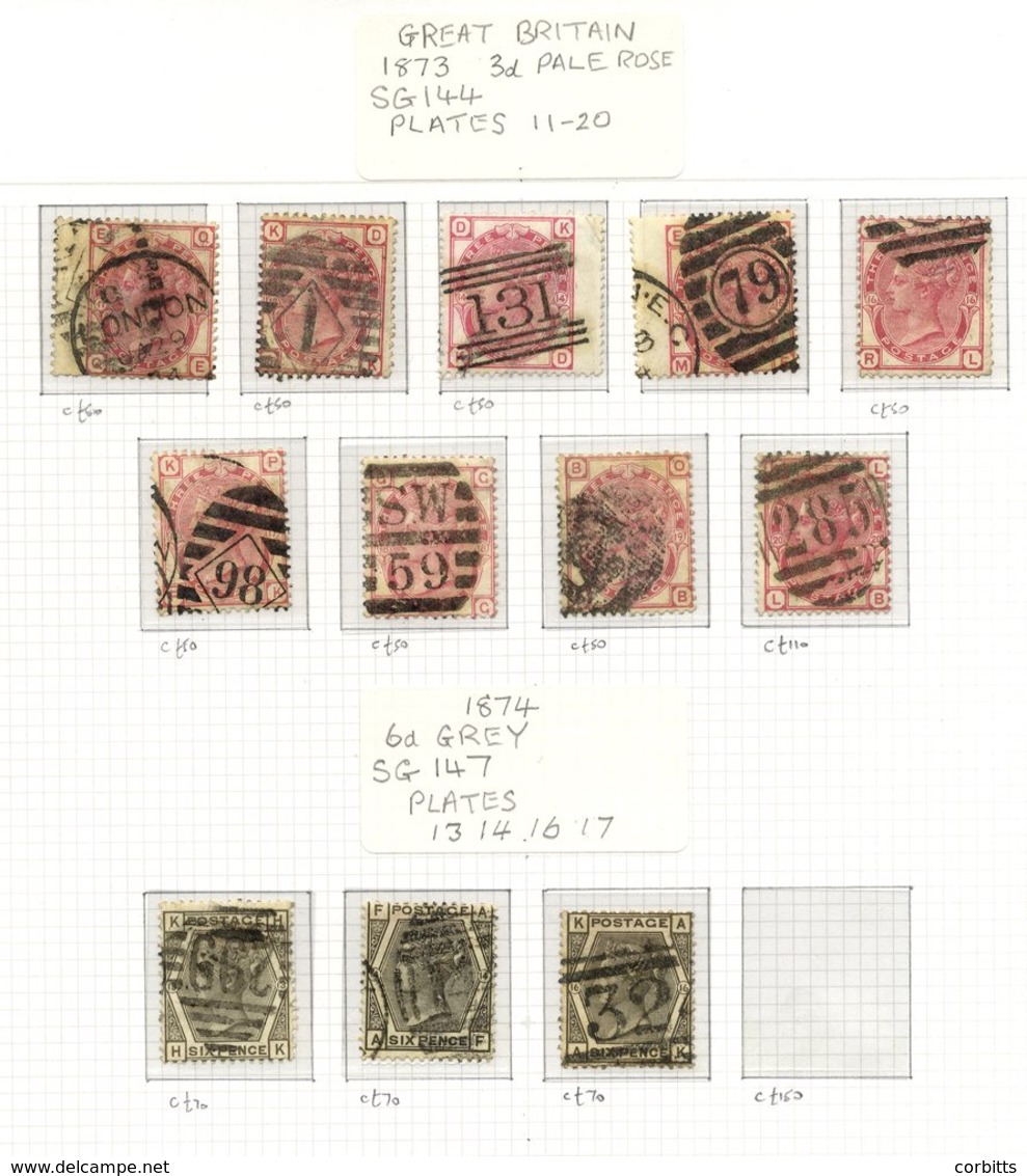 1855-87 Av-good  Range On Davo Leaves Incl. 1865 9d, 1867 9d, 1867 3d Pl.6, 8 & 9 (all C.d.s), 1876 2½d Rosy Mauve - Twe - Other & Unclassified