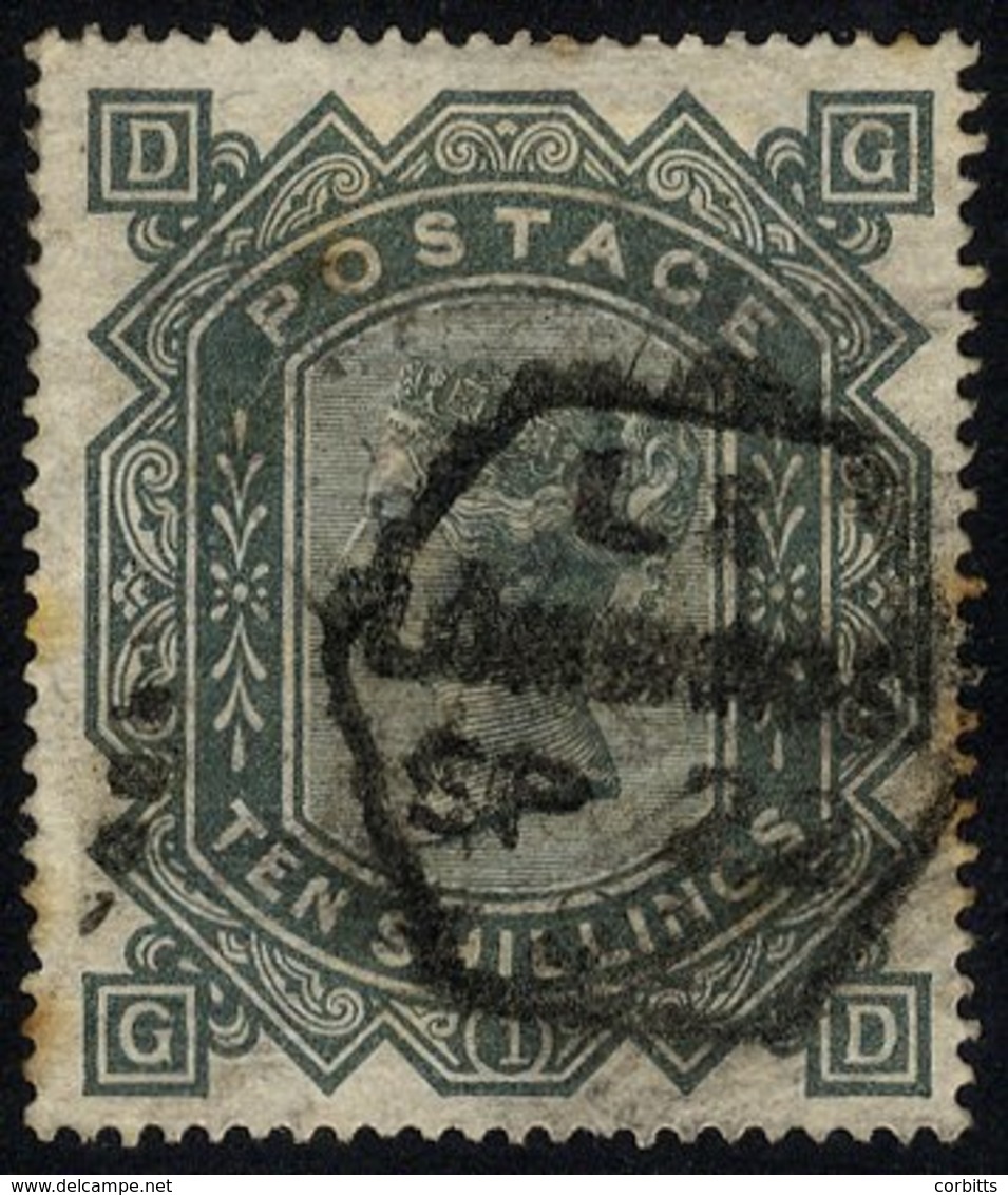 1867-83 Wmk Maltese Cross 10s Greenish Grey, U Example With Lombard St Hexagonal D/stamp, Good Strong Colour But Some To - Other & Unclassified