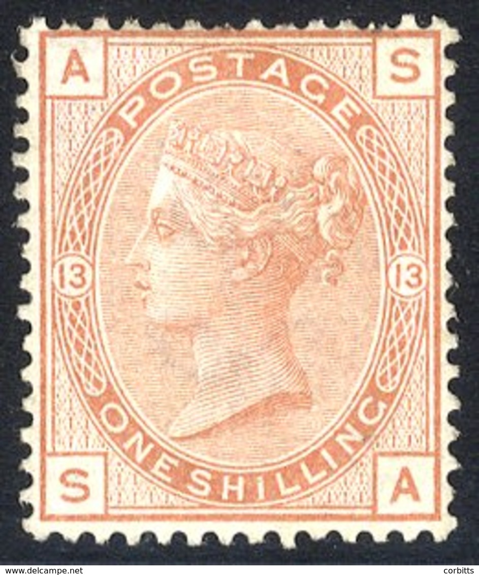 1880 Wmk Spray 1s Orange Brown Pl.13 SA, M Example, Few Perfs A Little Short At Top. SG.151, Scarce. Cat. £4750 - Other & Unclassified