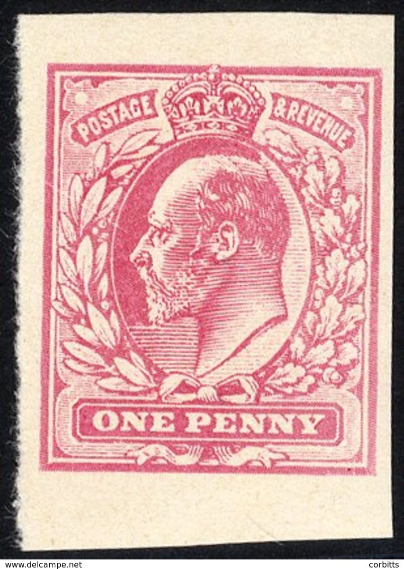 1913 Tender Essay By Bruckman Of Munich, Germany, KEVII One Penny Image, Large Format In Red On Unwatermarked Paper. - Altri & Non Classificati