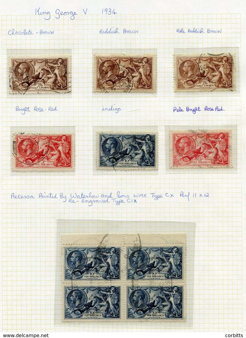 DEFINITIVE Used Collection On Leaves With Ranges Of 1912, 1924 & 1934 Issues Incl. Shades, Sideways Wmks Etc. 1913 Multi - Other & Unclassified