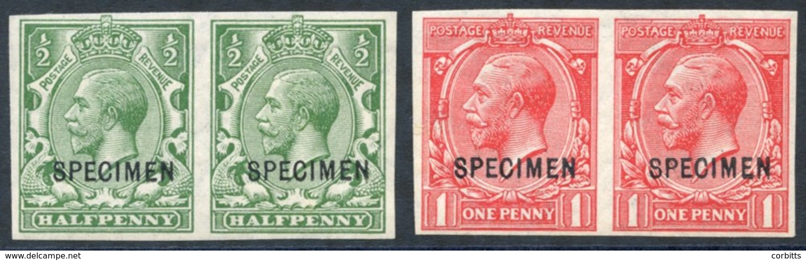 1912 ½d + 1d Values, Each UM Imperf Pairs, Optd SPECIMEN Type 26, Spec. 14u & N16u. (4) Cat. £360 - Other & Unclassified