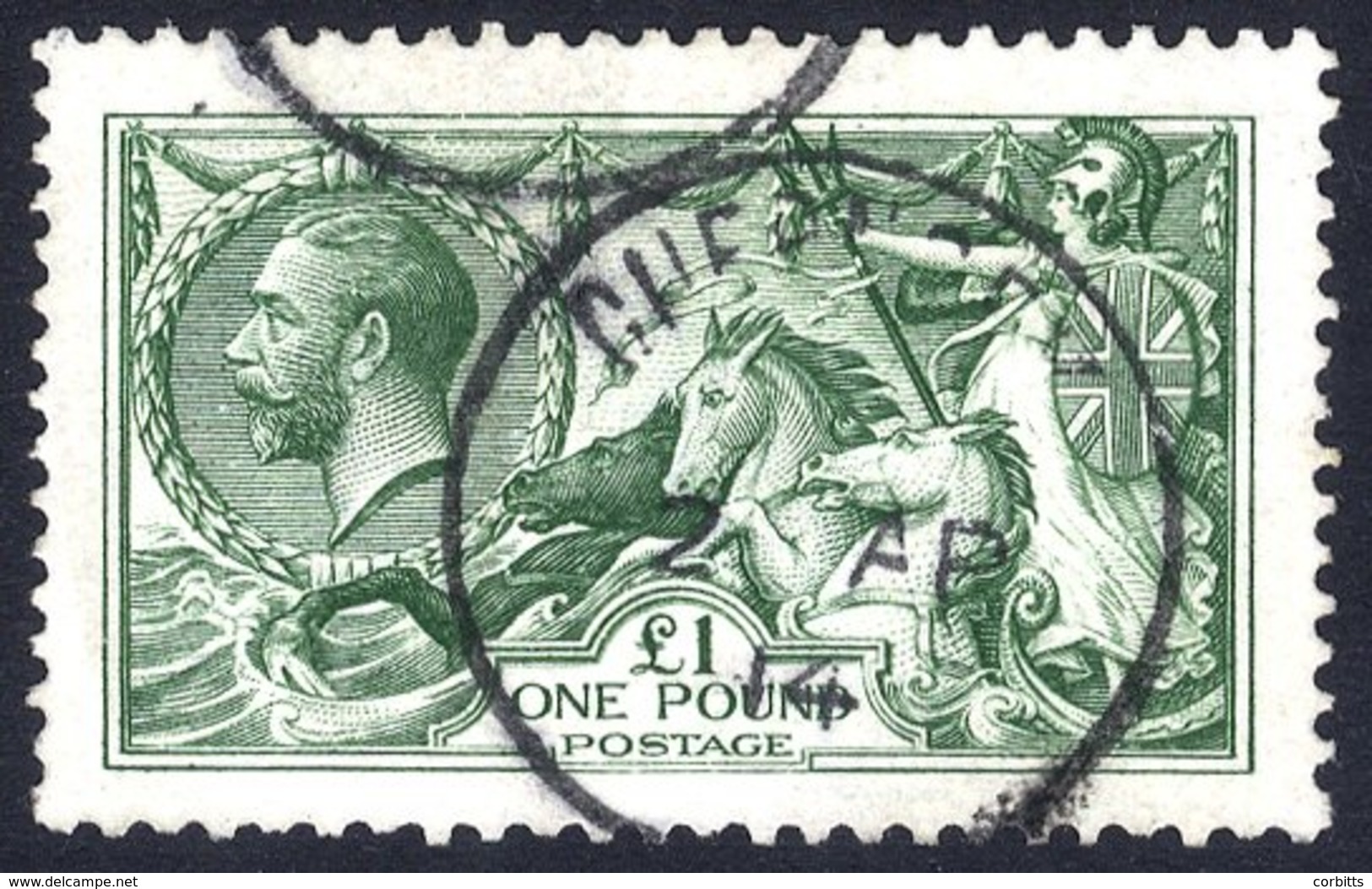 1913 Waterlow £1 Green, VFU Well Centred Example, SG.403. (1) - Other & Unclassified