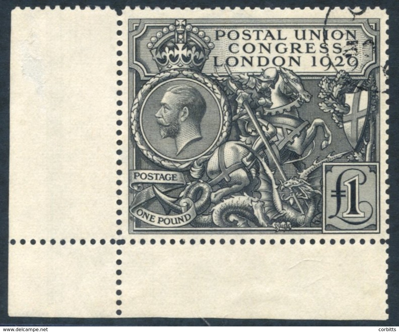 1929 £1 PUC Lower Left Corner Marginal Superb Used Example. SG.438. - Other & Unclassified