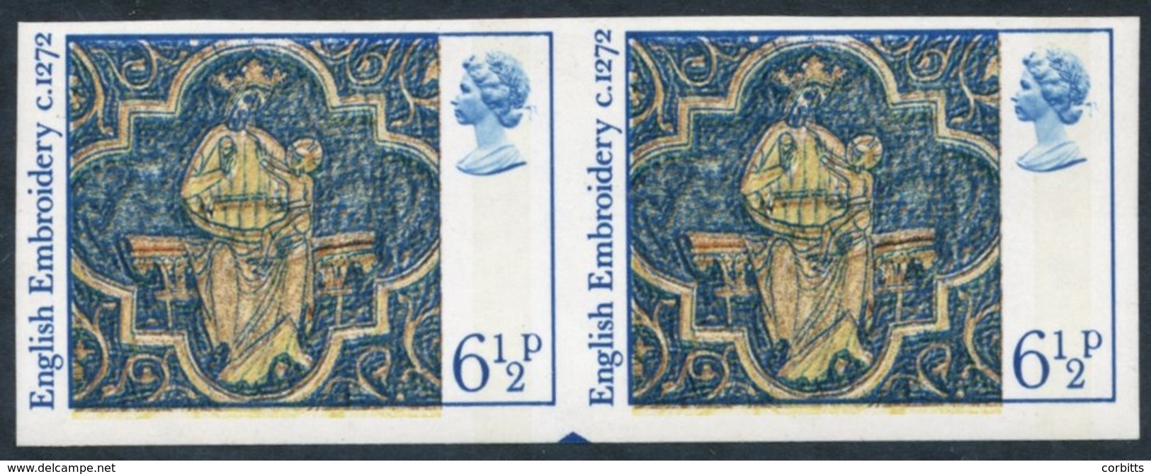 1976 Christmas 6½p Imperf Horizontal Pair (Pierron Stated 50 Pairs Known). SG.1018a. (2) Cat. £975 - Other & Unclassified