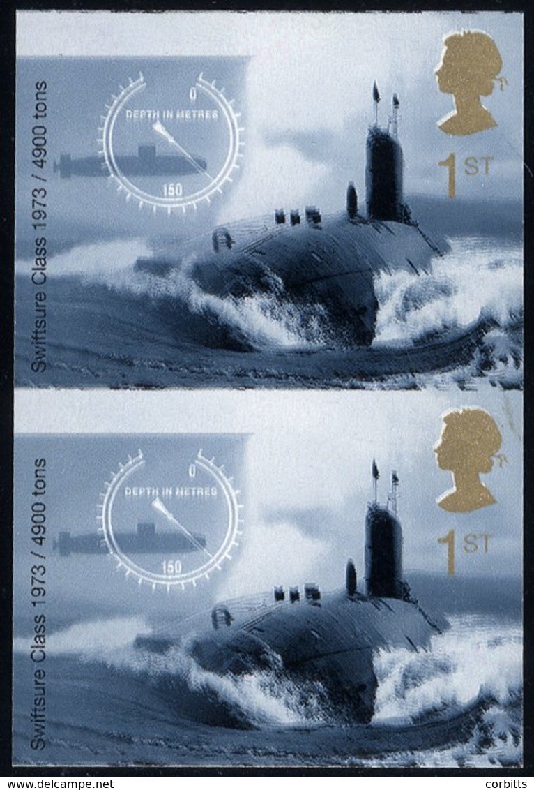 2001 1st Submarines Imperf Vertical Pair UM, Minor Gum Bend, SG.2203b. Cat. £2000 - Other & Unclassified