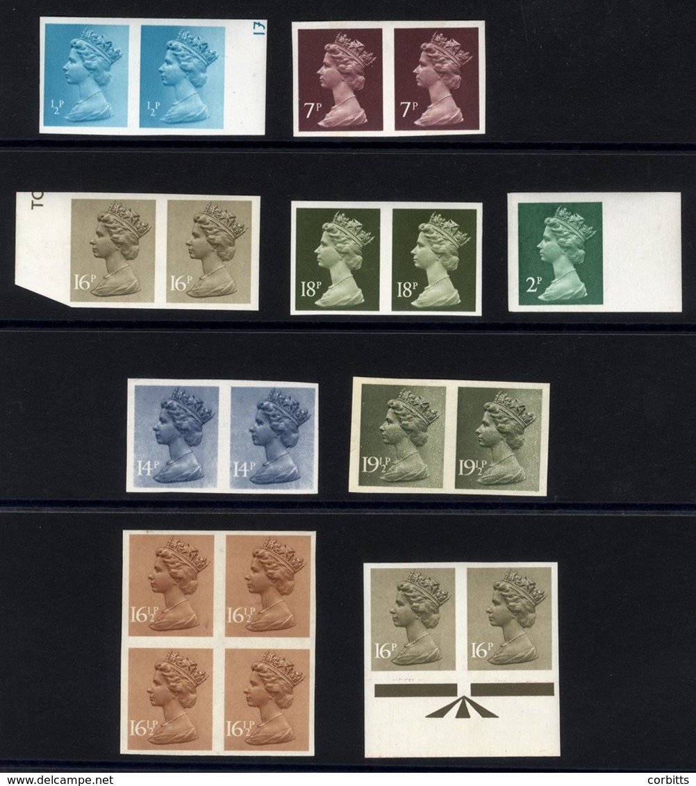 1971-96 Selection Of Imperf Pairs With ½p Turquoise Blue, 7p Purple Brown (centre Band), 16p Olive Drab (2) & 18p Deep O - Other & Unclassified