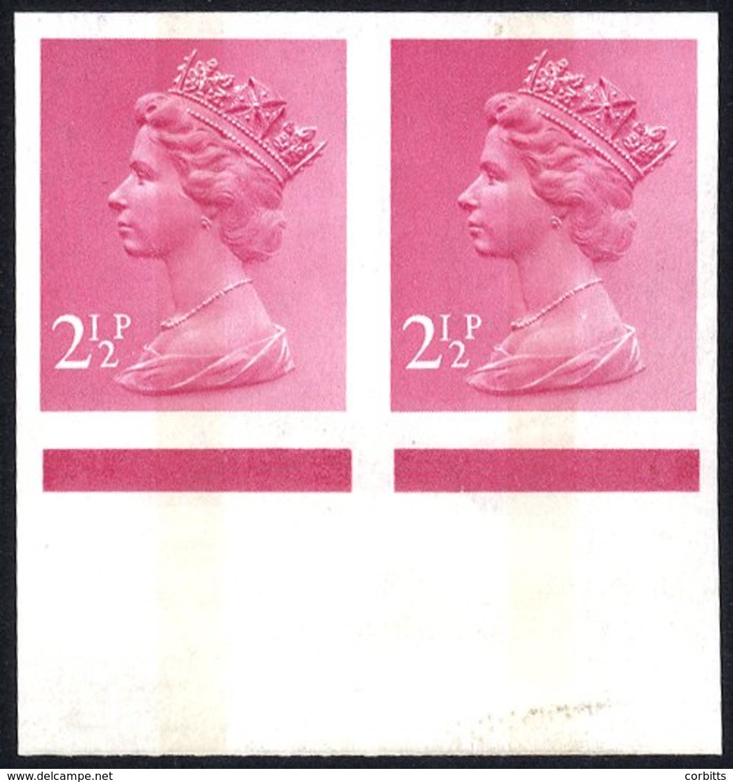 1971-96 2½p Magenta (1 Centre Band) Imperf Lower Marginal Pair, Small Marks In Margin O/w Fine UM, SG.X851a, Cat. £375. - Other & Unclassified