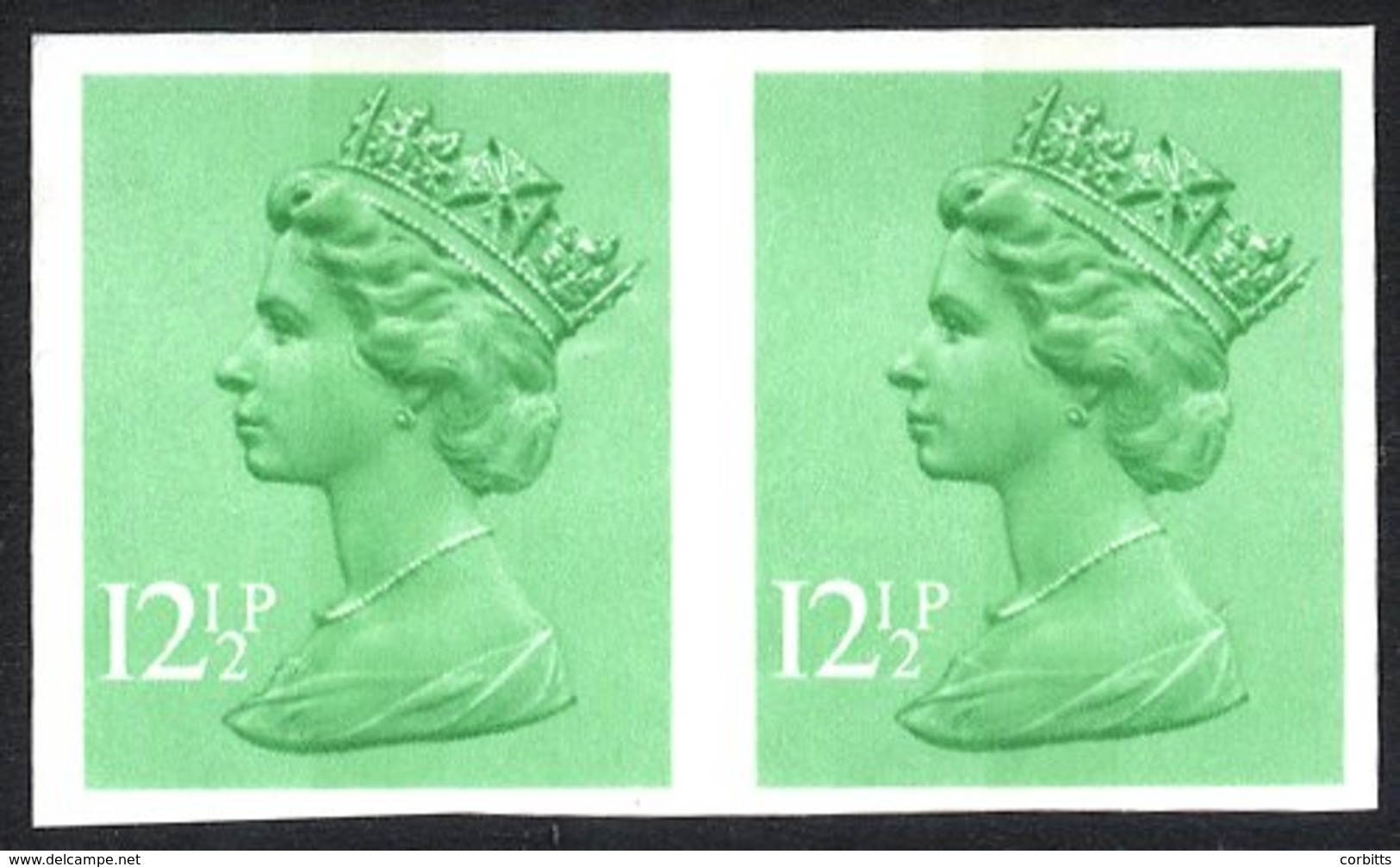 1982 12½p Light Emerald (centre Band) Imperf Pair UM, SG.X898a. (2) Cat. £120 - Other & Unclassified