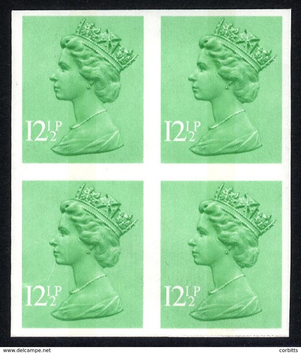 1982 12½p Light Emerald (centre Band) Imperf UM Block Of Four, SG.X898a. (4) Cat. £240 - Other & Unclassified