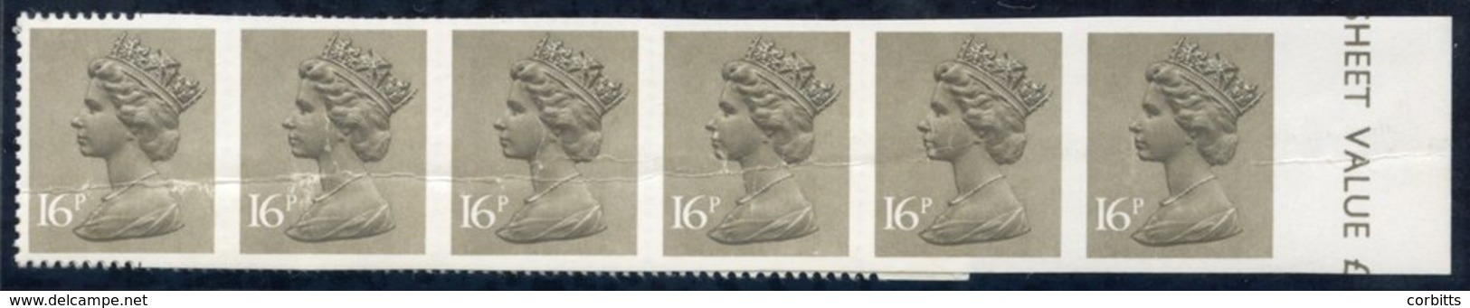 1983 16p Olive Drab Complete UM Horizontal Row Of Ten (complete With Margins At Each Side), The Right Hand Five Stamps A - Other & Unclassified