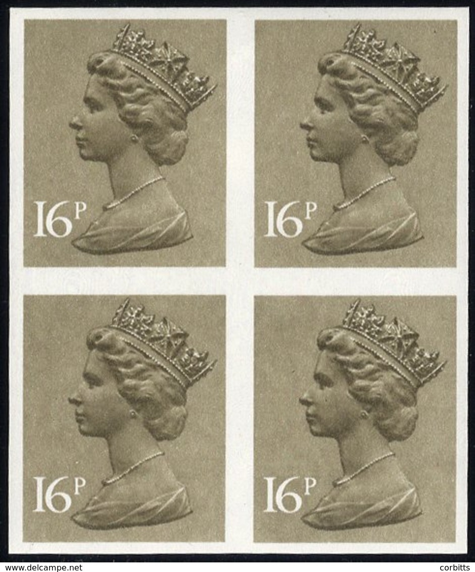 1983 16p Olive Drab Imperf Block Of Four UM, SG.X949a, Cat. £400+ - Other & Unclassified