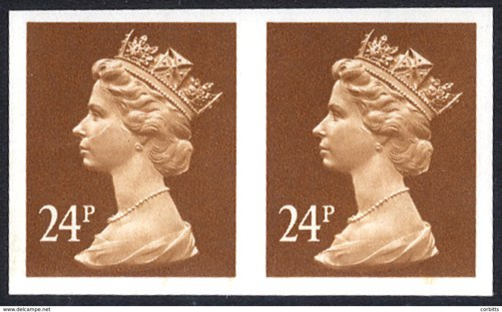 1991 24p Chestnut Imperf Horizontal Pair UM, SG.X969a. (2) Cat. £280 - Other & Unclassified