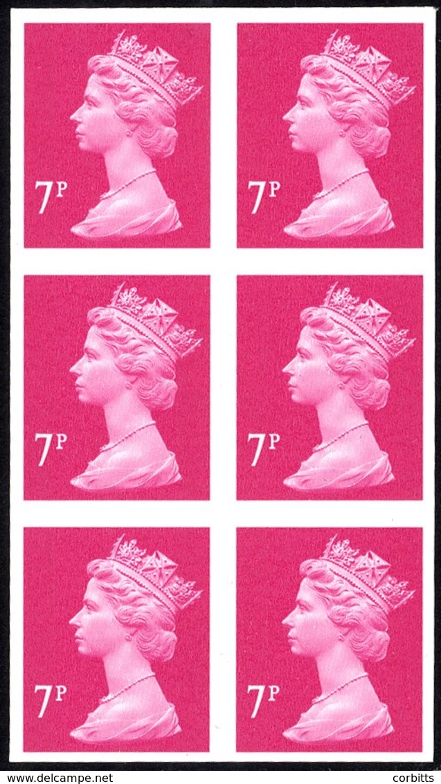 2004 7p Bright Magenta (two Bands) UM Imperf Block Of Six, Minor Vertical Bend - Mentioned For Accuracy, SG.Y1673a, Cat. - Other & Unclassified