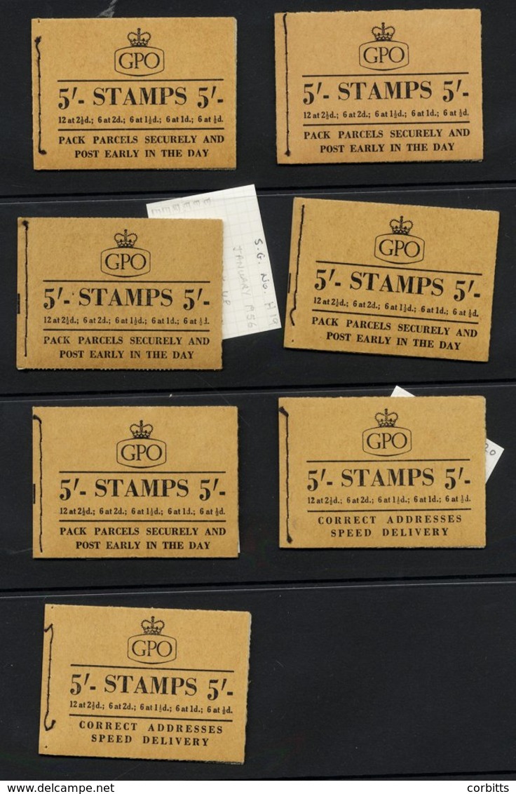 1955-57 5s Wilding Booklets, Range Of 12 Written Up On Leaves With Different Combinations Of Tudor & Edward, Upright & I - Other & Unclassified