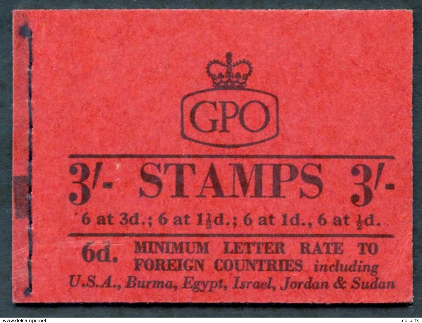 1959 Aug Graphite 3s Wilding Booklet, SG.M13g, 1½d & 1d Panes Inverted, VF. (1) Cat. £275 - Other & Unclassified