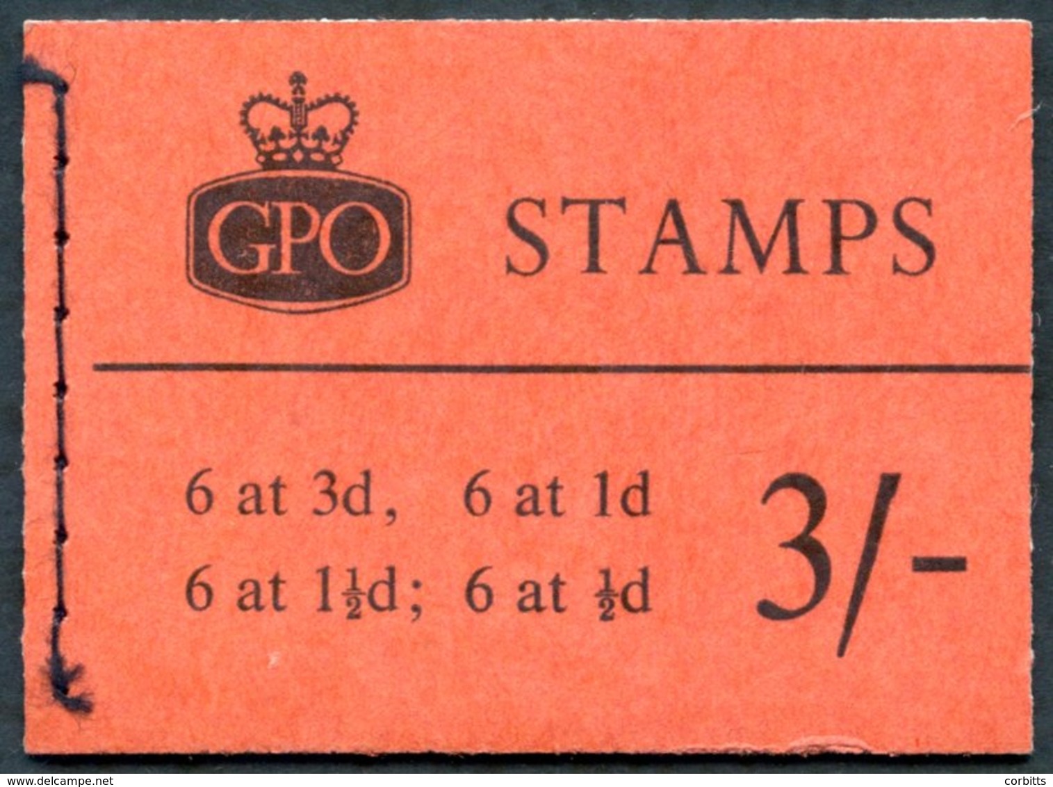 1959 Oct Graphite 3s Wilding Booklet SG.M15g, ½d Pane Inverted, VF & Scarce. (1) Cat. £350 - Other & Unclassified