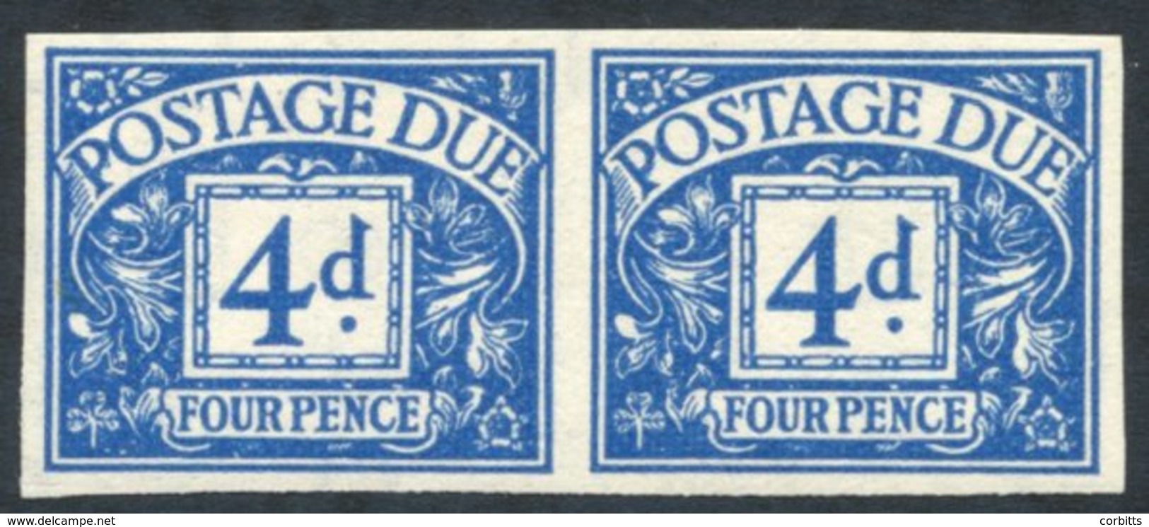 1955 4d Blue Imperf Pair UM, SG.D43a, Cat. £250 - Altri & Non Classificati