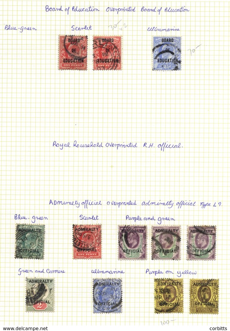 KEVII Good To FU Collection Incl. I.R 2½d, GOVT PARCELS Vals To 1s, BOARD OF EDUCATION 1s (2) & 2½d, ADMIRALTY 1903 Set  - Altri & Non Classificati