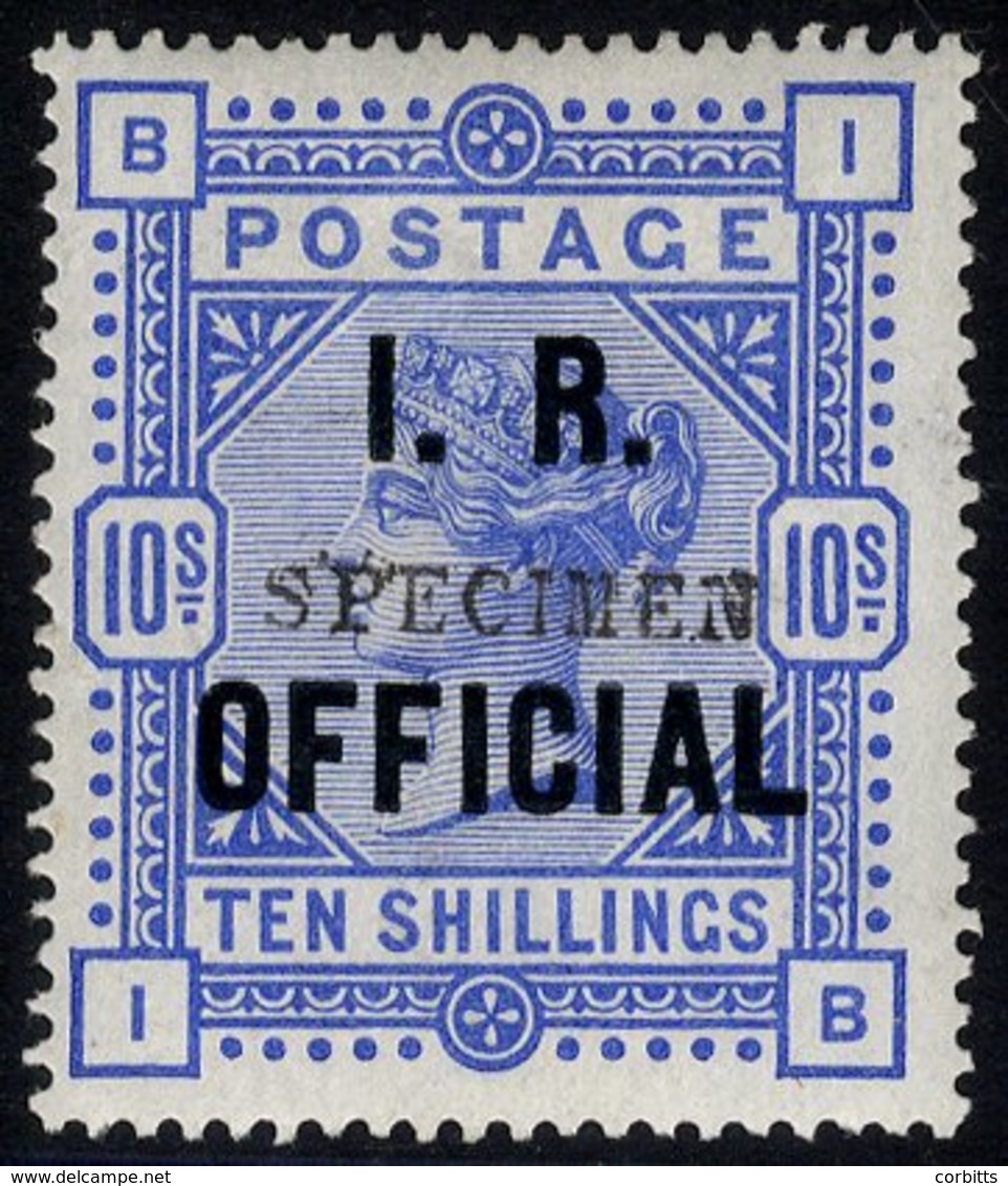 I.R OFFICIAL 1890 10s Ultramarine Optd SPECIMEN Type 9, Fresh M With Full O.g, SG.O10s, Cat. £2750 - Altri & Non Classificati